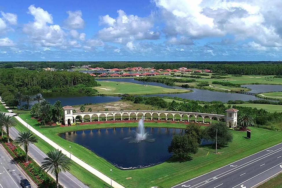 View of Golf Course Fountain entrance